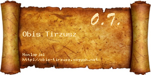 Obis Tirzusz névjegykártya